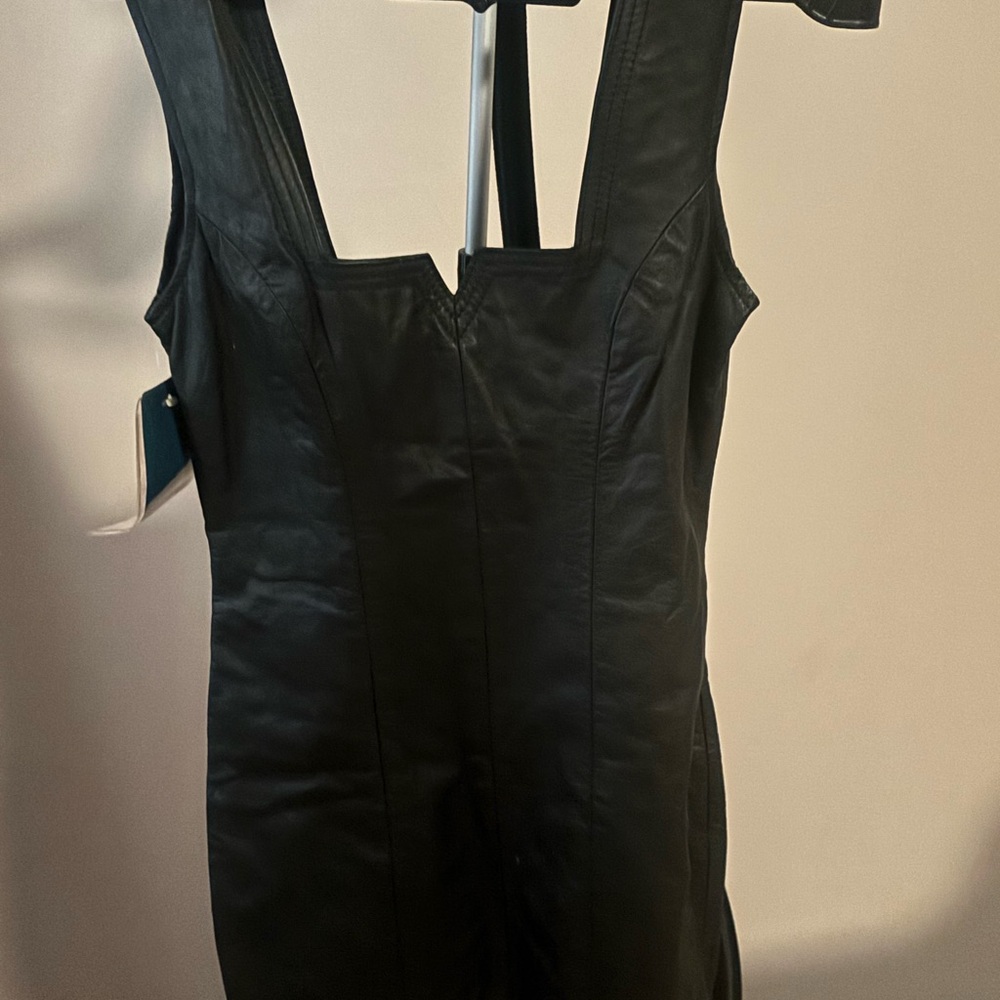 Black Leather Mini Dress